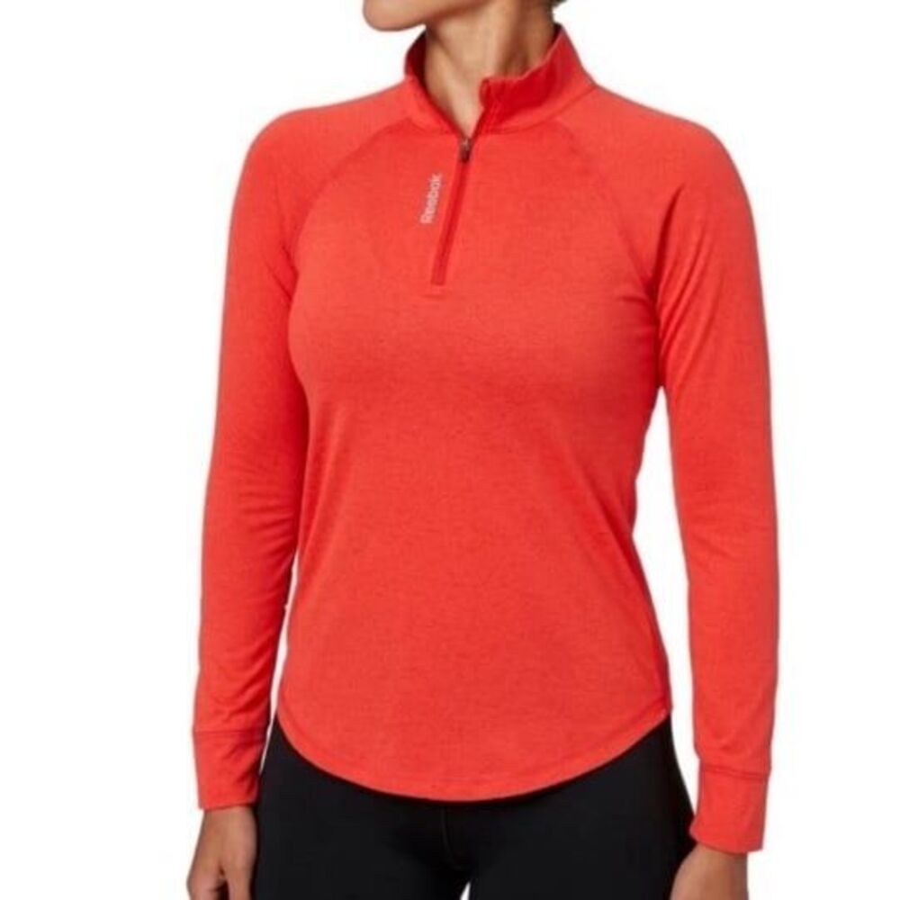 Reebok Women's Performance Heather Quarter Zip Long Sleeve Shirt